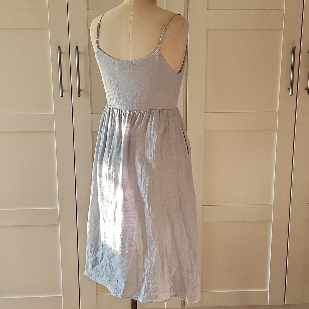 Altar'd State Soft Blue Button Front Dress Sz Small Cotton Blend - Picture 5 of 8